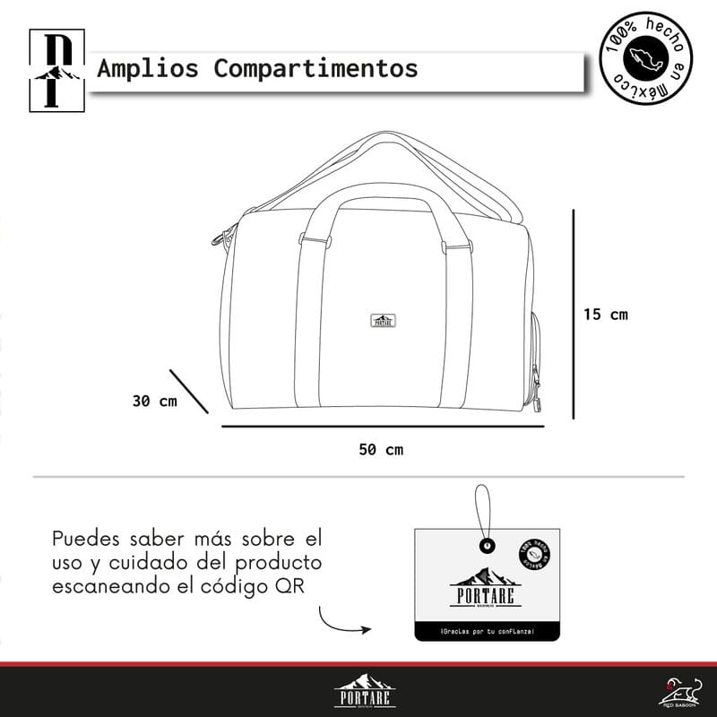 Maletas De Viajes, Maleta De Mano para Avión o para Gym, Marca Portare, Modelo Spok