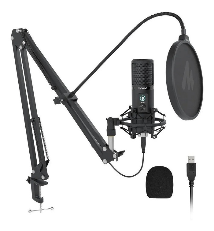 Micrófono condensador cardioide negro