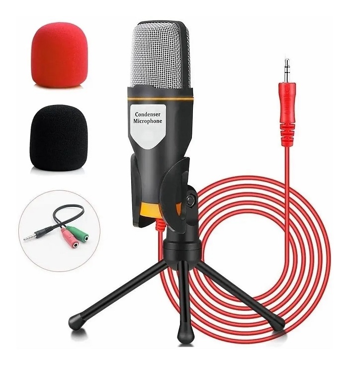 Micrófono Condensador Con Divisor De Audio 
