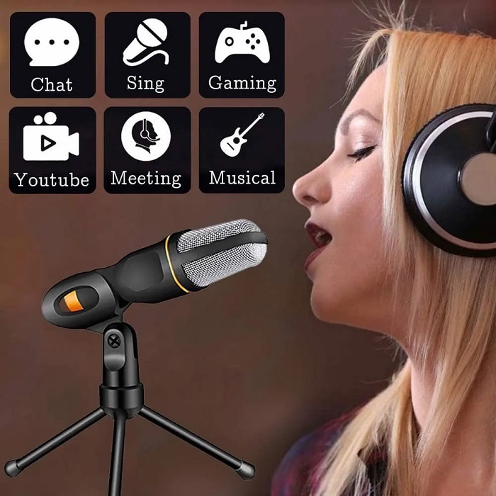 Micrófono Condensador Con Divisor De Audio 
