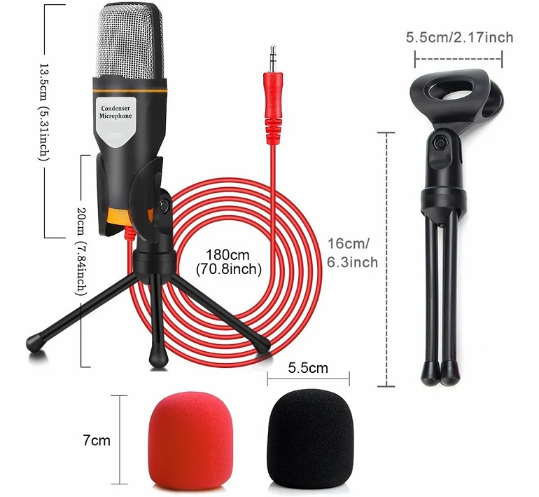 Micrófono Condensador Con Divisor De Audio 