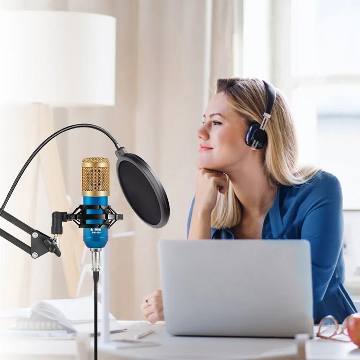 Micrófono Unidireccional Usb Y Aislador De Ruido