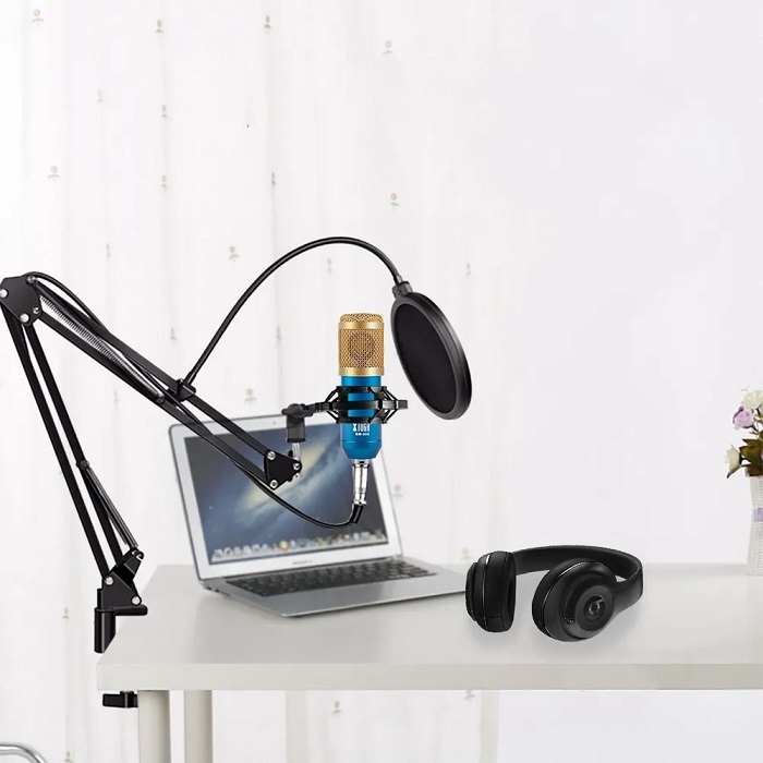 Microfono Condensador, Difusión De Youtube Gaming Azul con Negro