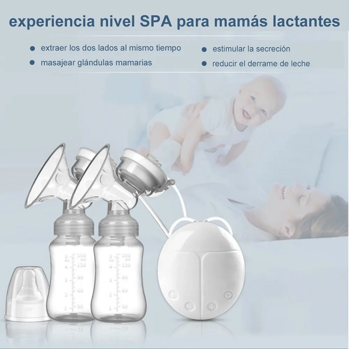 Extractor De Leche Eléctrico Con Dos Copas Y Botellas