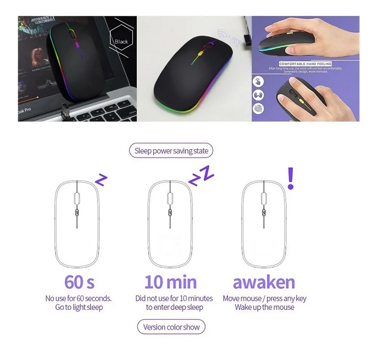 Mouse Inalámbrico A5 Recargable Ultradelgado Y Silencioso