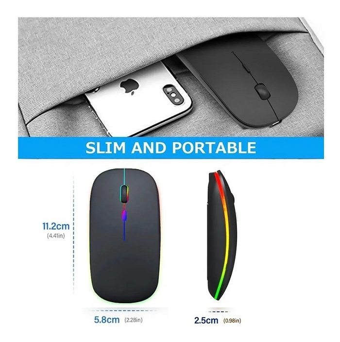 Mouse Inalámbrico A5 Recargable Ultradelgado Y Silencioso