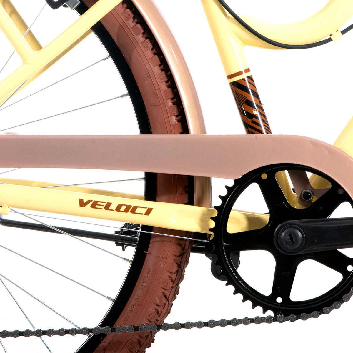 Bicicleta Veloci Portland City Rodada 26 Crema Urbana