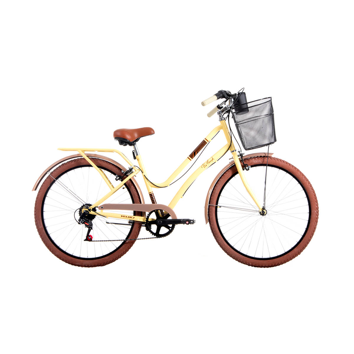 Bicicleta Veloci Portland City Rodada 26 Crema Urbana