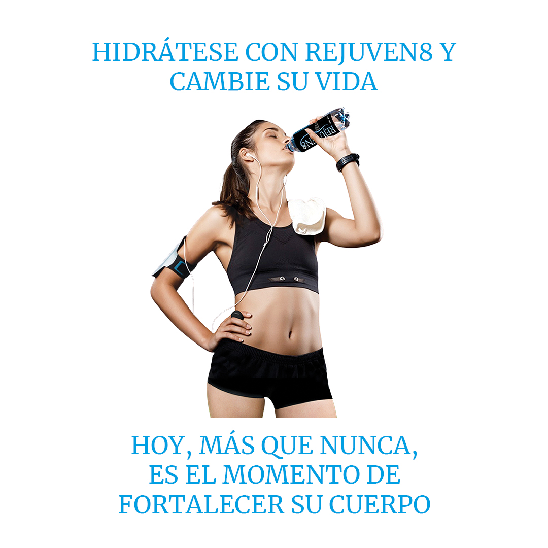 Agua Alcalina Natural De Manantial Rejuven8 Ph9+ Paq. C/24