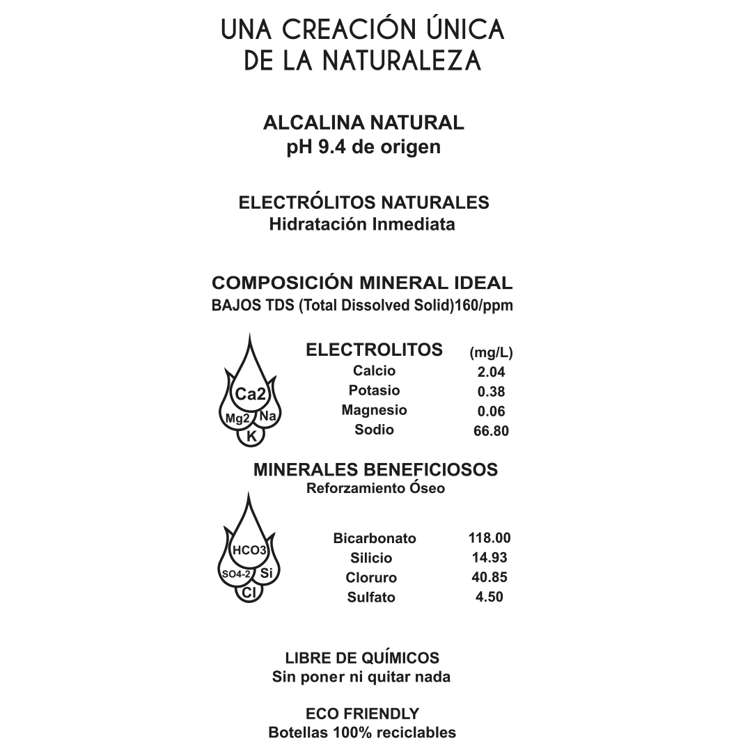 Agua Alcalina Natural De Manantial Rejuven8 Ph9+ Paq. C/24