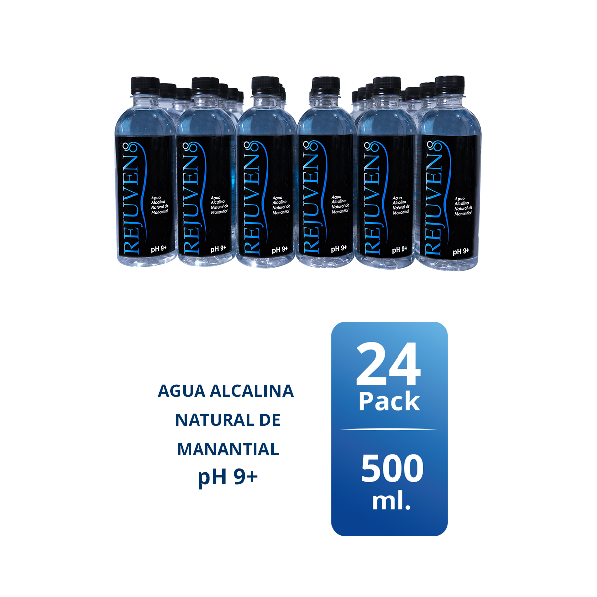 Agua Alcalina Natural De Manantial Rejuven8 Ph9+ Paq. C/24