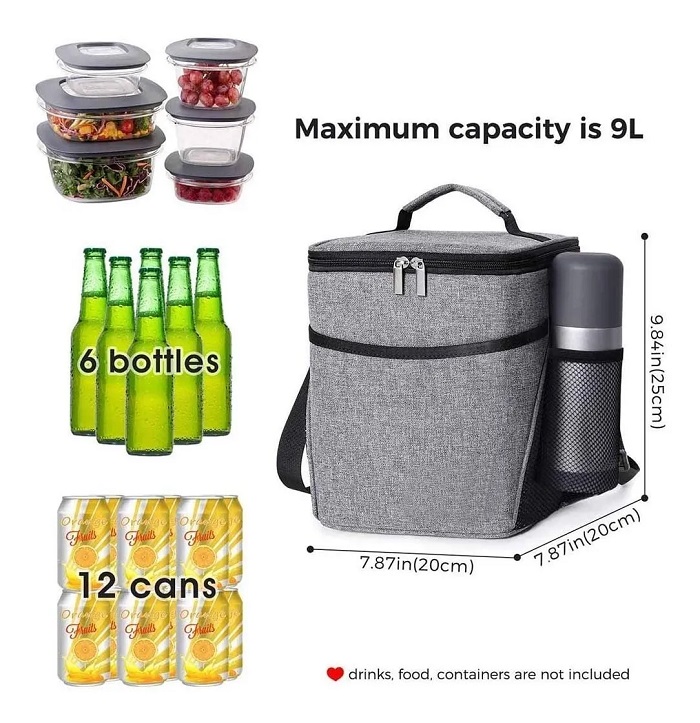 Bolsa Del Almuerzo Lonchera Gran Capacidad 9l