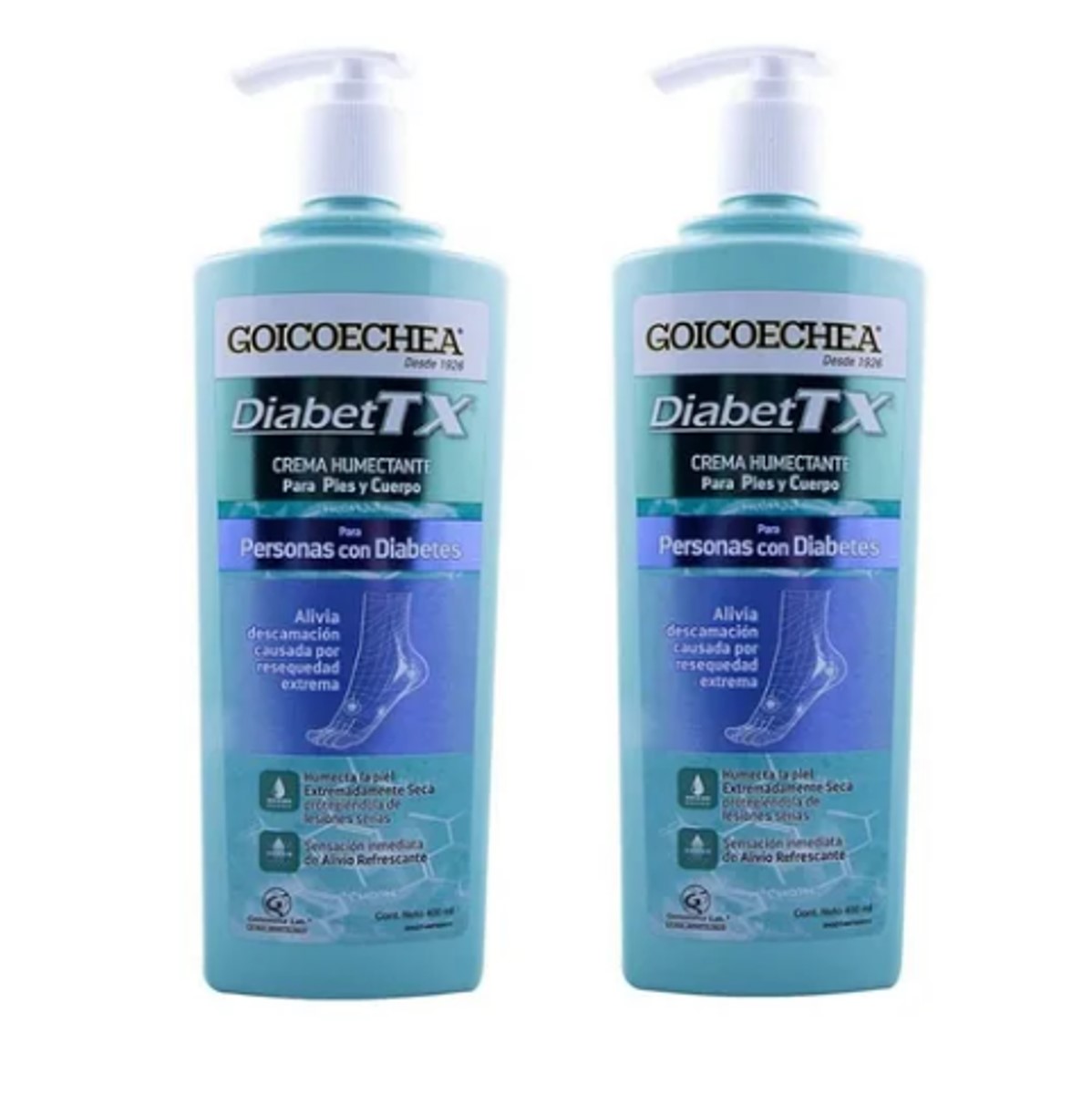 Crema Humectante Goicoechea Diabettx Caja C2 Pz D400ml Cu