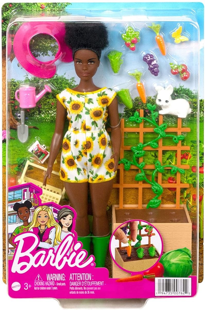 Barbie Set de Jardinería Muñeca y Mascotas