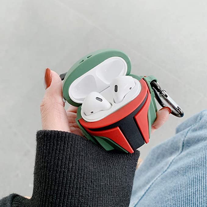 Funda Para AirPod 1 , 2 y AirPod Pro Case Protector de Airpods Diseño Star Wars Boba Fett