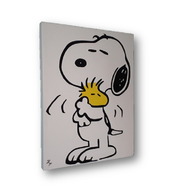 Cuadro decorativo pintado a mano Galería Oneris SNOOPY Y WOODSTOCK 90x60