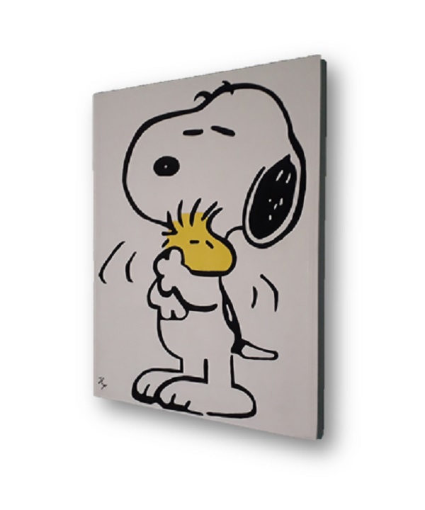 Cuadro decorativo pintado a mano Galería Oneris SNOOPY Y WOODSTOCK 90x60