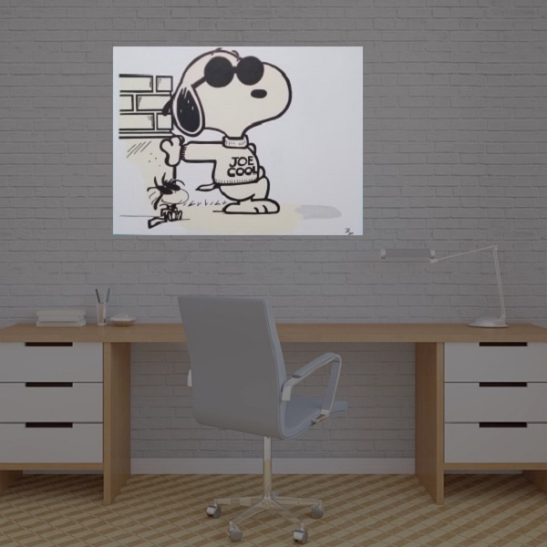 Cuadro decorativo pintado a mano Galería Oneris SNOOPY 90x60
