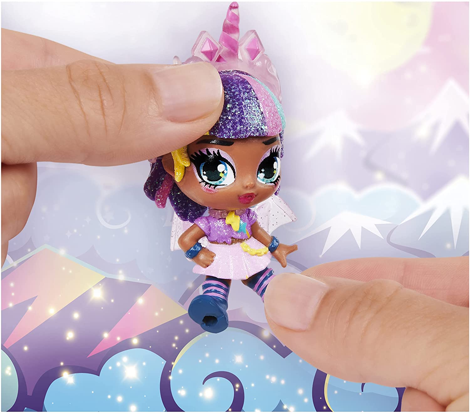 Hatchimals Pixies Riders Morado Alas Azul Gema Amarilla