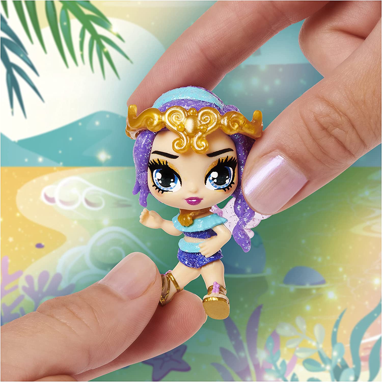 Hatchimals Pixies Riders Azul Alas Azul Gema Amarilla