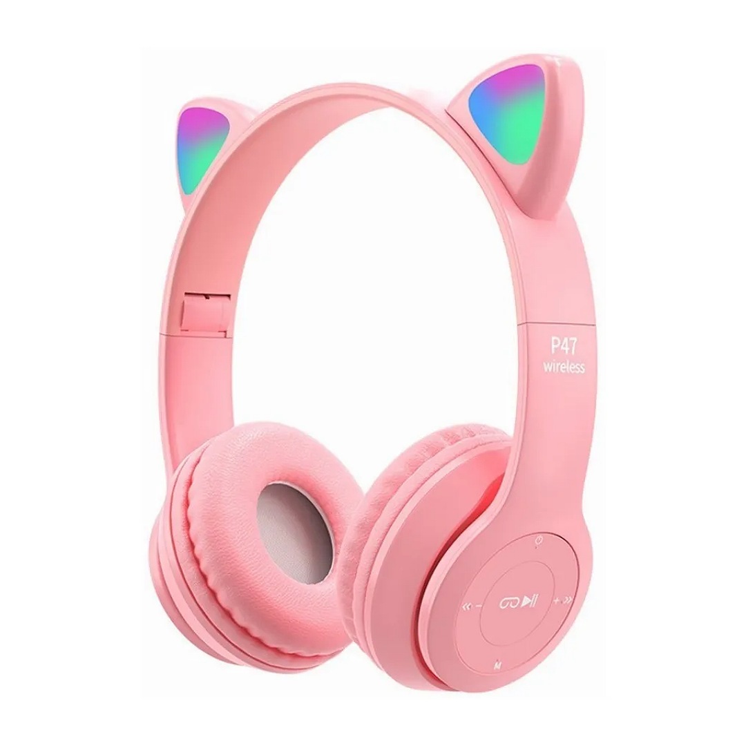Audifonos Diadema Rosa Audífonos Gamer Con Luz Rgb