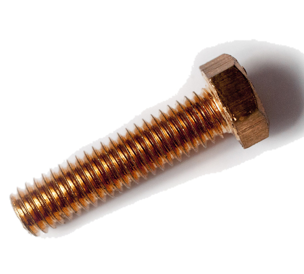 Tornillo Bronce Al Silicio 1/4 x1/2 Hexagonal con tuerca y 2 rondanas