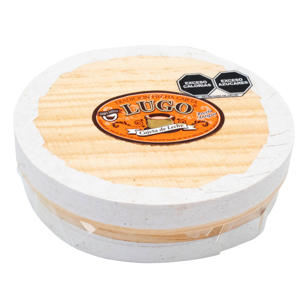 Cajeta Lugo Redonda De Madera Grande 280g 100% Leche De Vaca