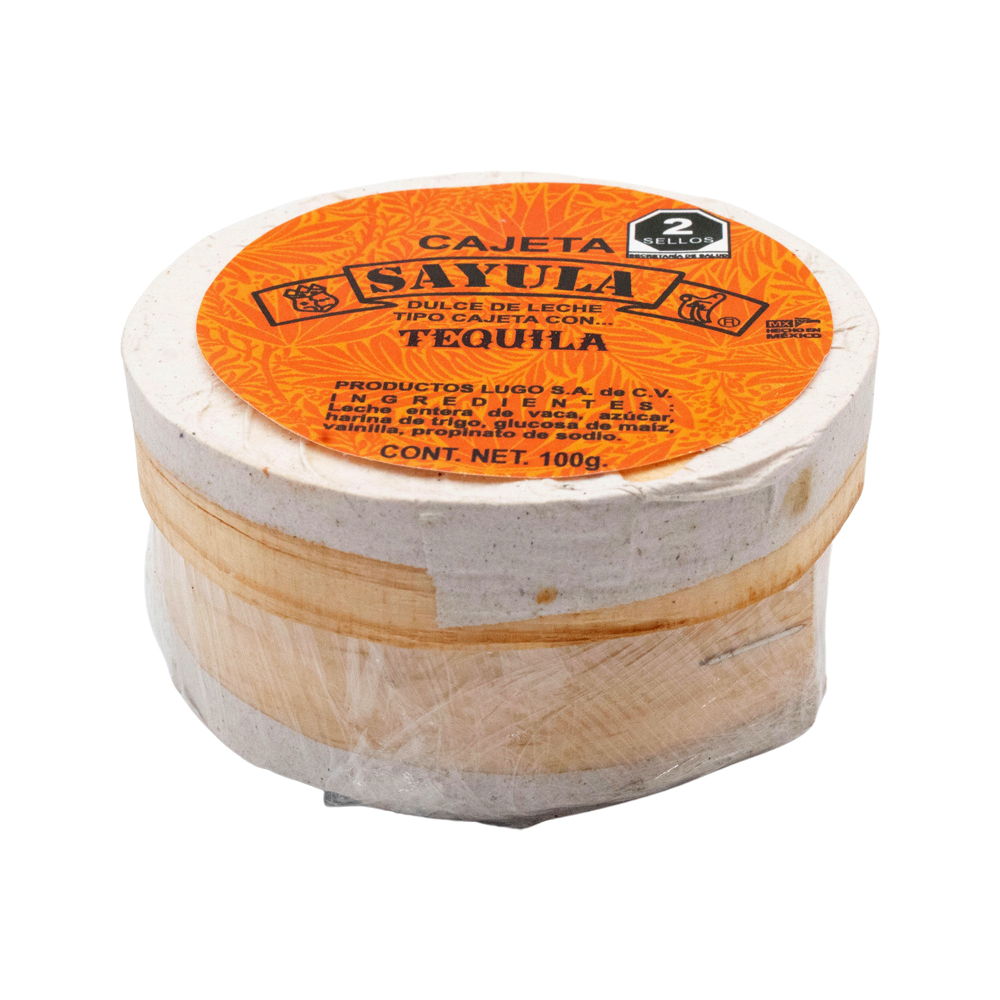 Cajeta Sayula Lugo Redonda De Madera Chica Con Tequila 120gr