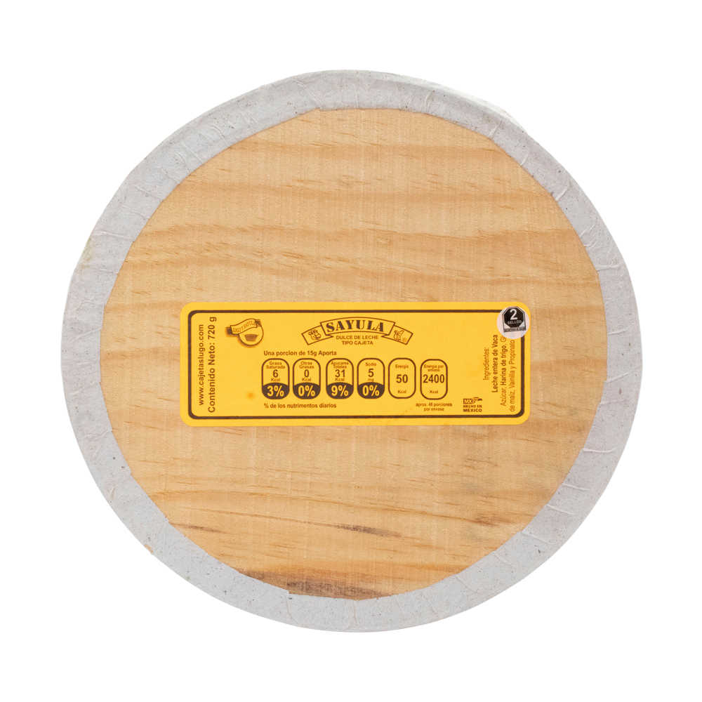 Cajeta Sayula Lugo Redonda Madera Jumbo 610g 100% Leche Vaca