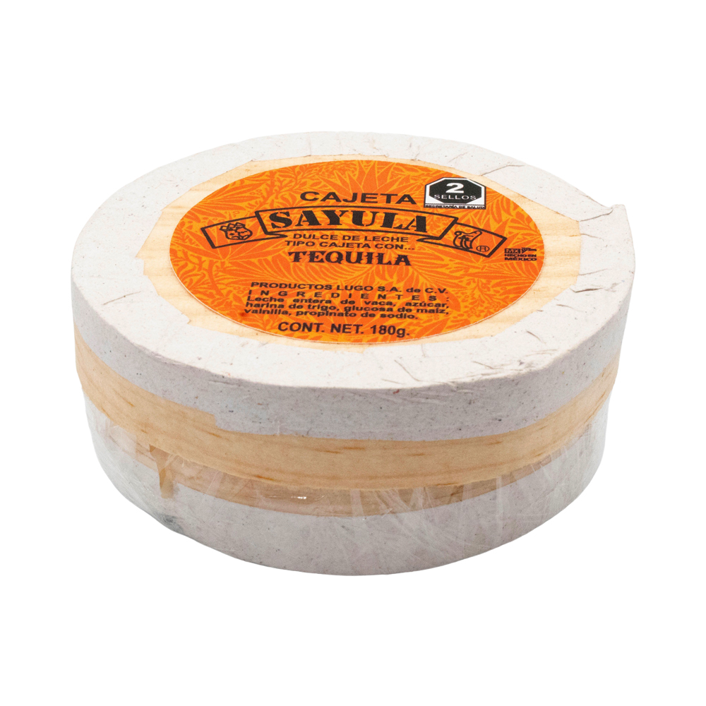 Cajeta Sayula Lugo Redonda Madera Mediana Con Tequila 170gr