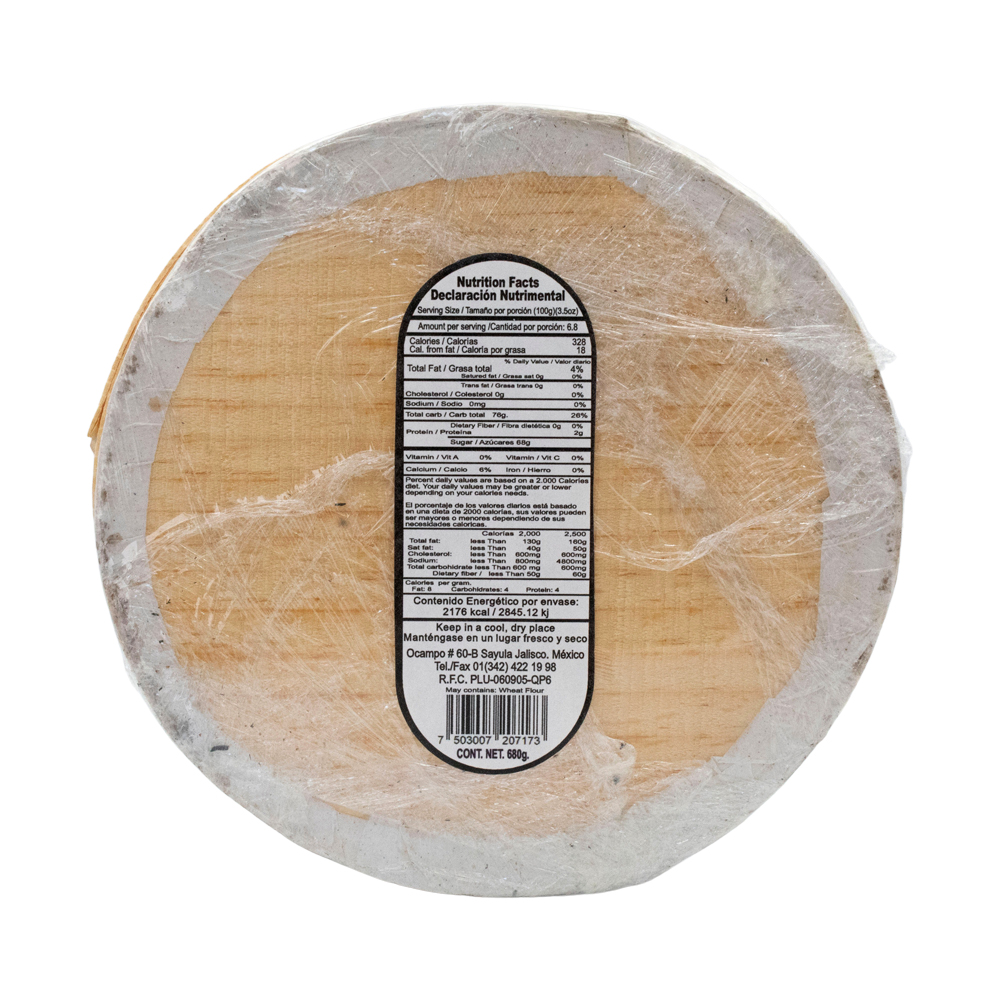 Cajeta Sayula Lugo Redonda De Madera Jumbo Con Tequila 610gr