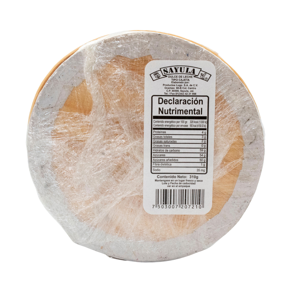 Cajeta Sayula Lugo Redonda Madera Grande 280g Leche Vaca