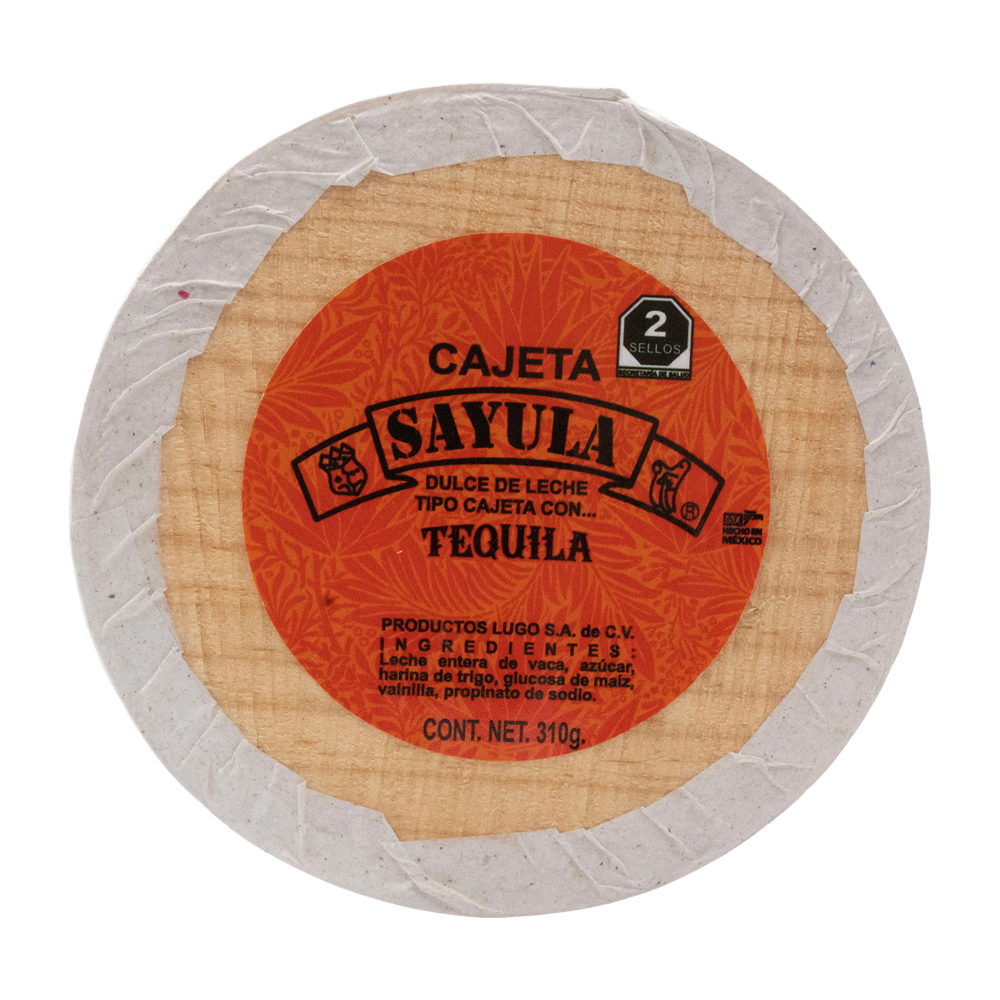 Cajeta Sayula Lugo Redonda De Madera Grande Con Tequila 280g
