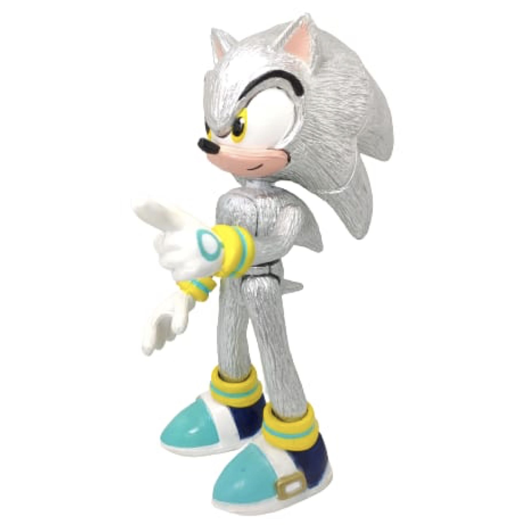 Figura Sonic The Hedgehog Juguete Silver Sonic Articulado Erizo Plateado Boom X