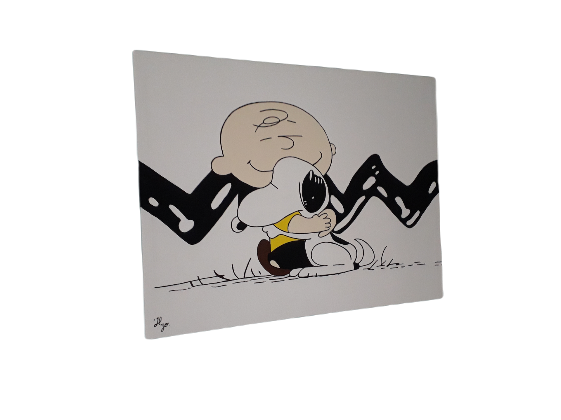 Cuadro decorativo pintado a mano Galería Oneris SNOOPY CHARLIE BROWN 90x60