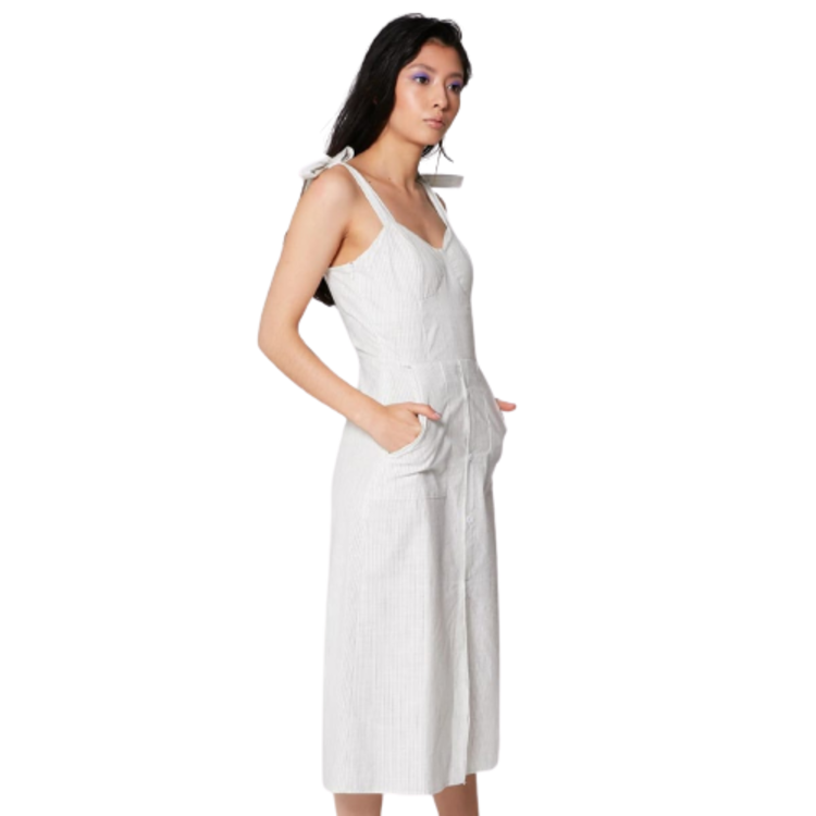 Vestido casual para mujer, liso de cuello cuadrado, color blanco, mod. 832638