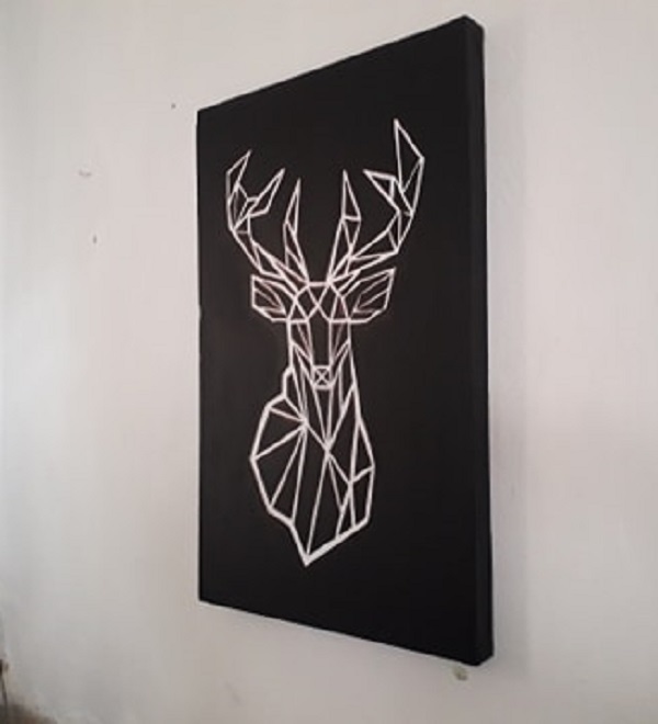 Cuadro decorativo pintado a mano Galería Oneris CIERVO GEOMETRICO 100x80