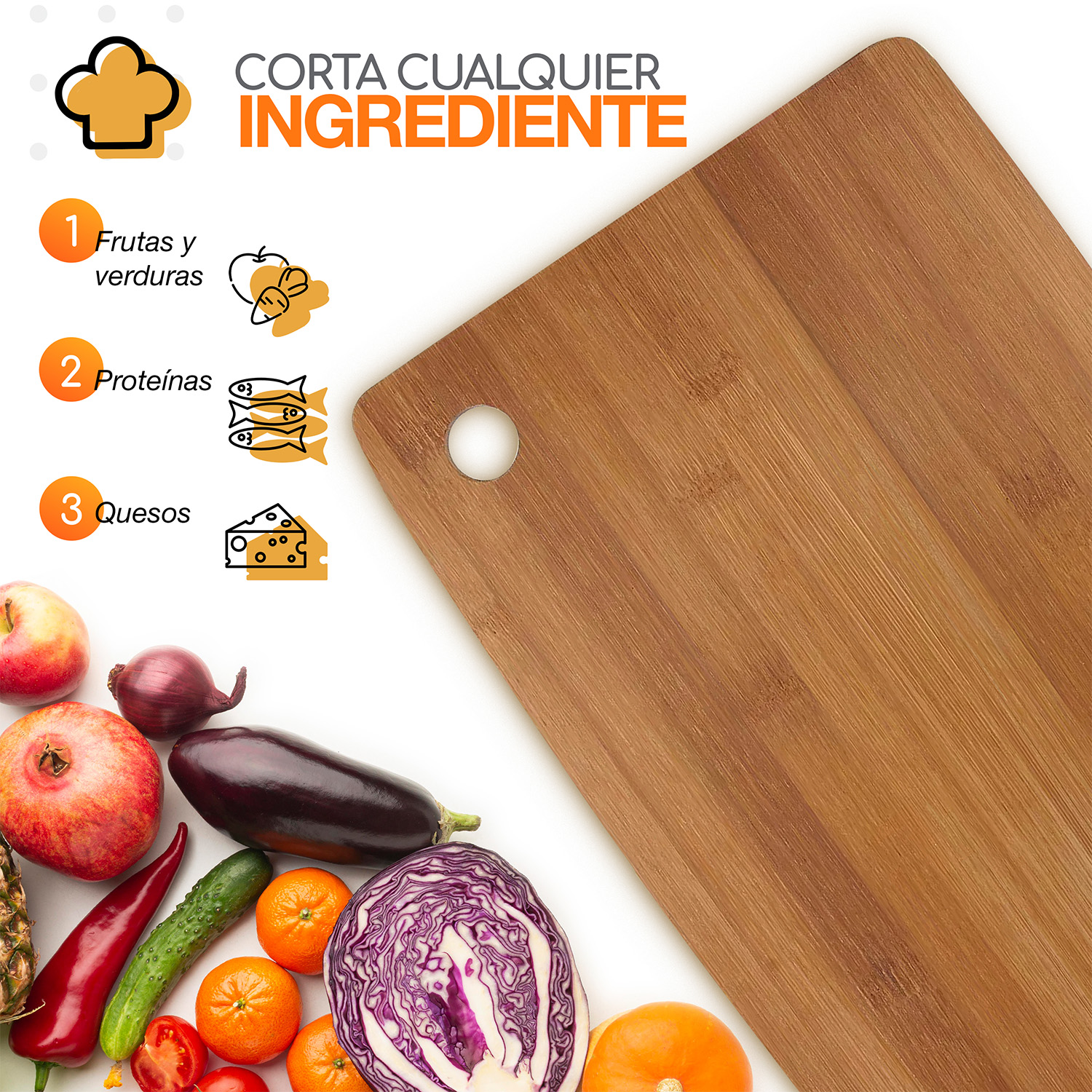 Bazzeff Set de 2 Tablas para Cortar Alimentos. Tabla para Picar Verduras, Proteinas y más. Cutting Boards