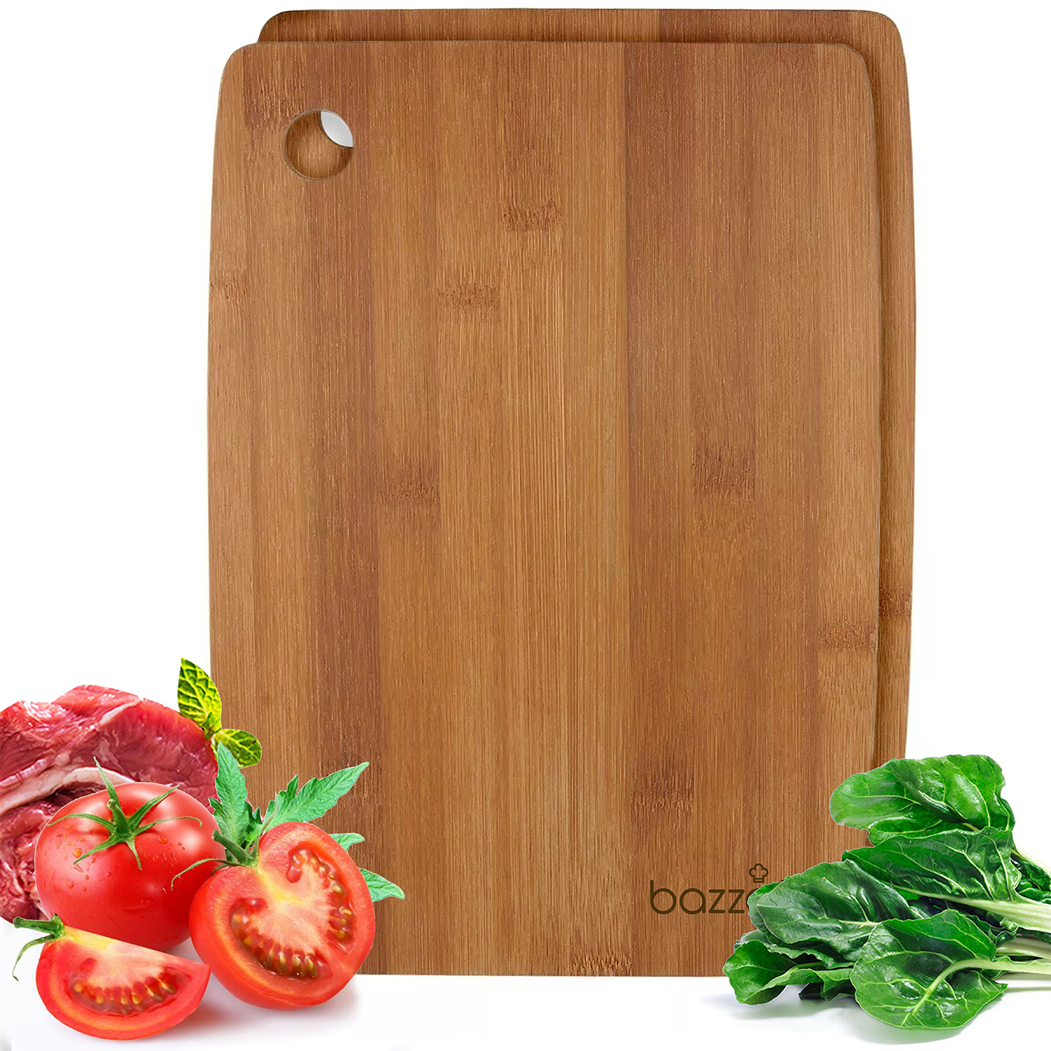 Bazzeff Set de 2 Tablas para Cortar Alimentos. Tabla para Picar Verduras, Proteinas y más. Cutting Boards