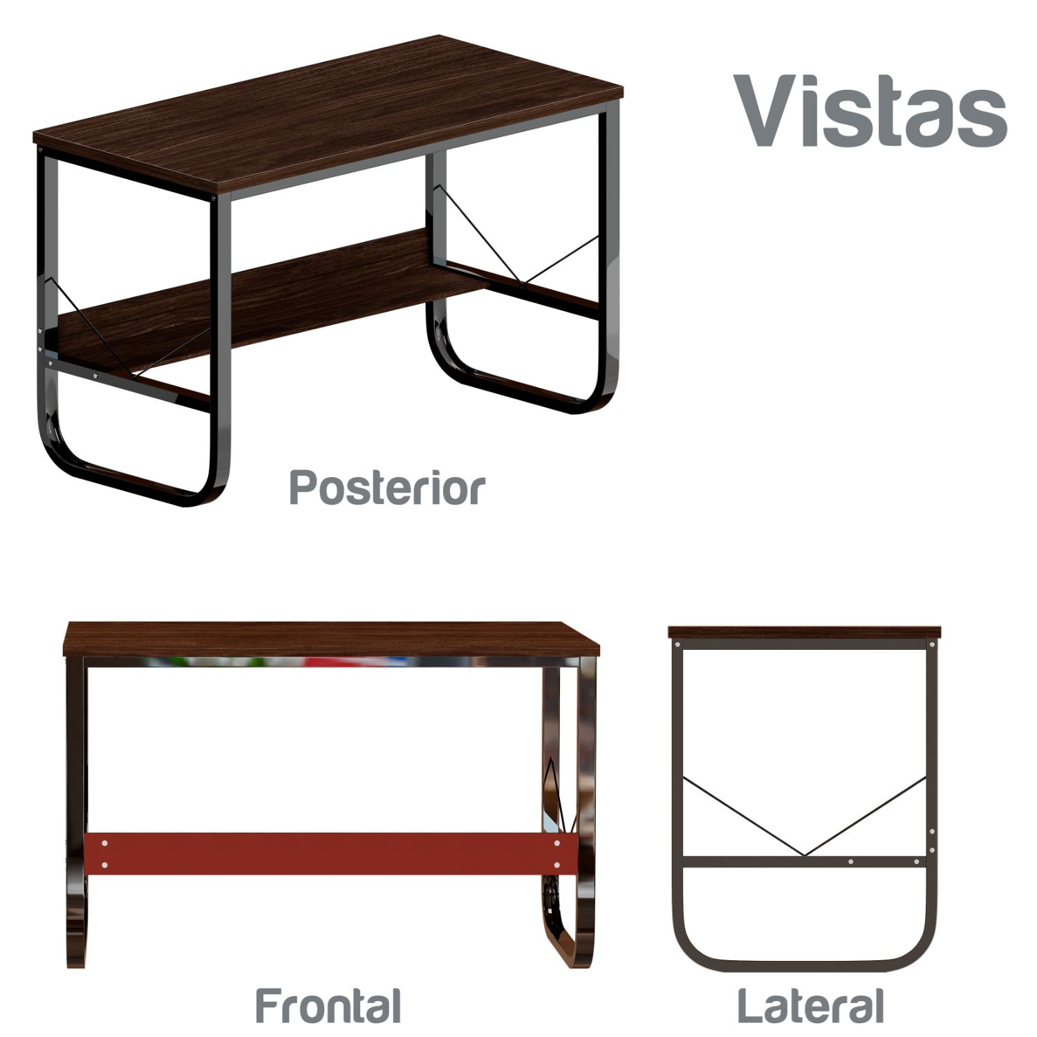 Mubson Escritorio para Trabajo o Estudio con Amplia Superficie de 120x60 de Madera MDF. Mesa para Laptop con Armado Amigable