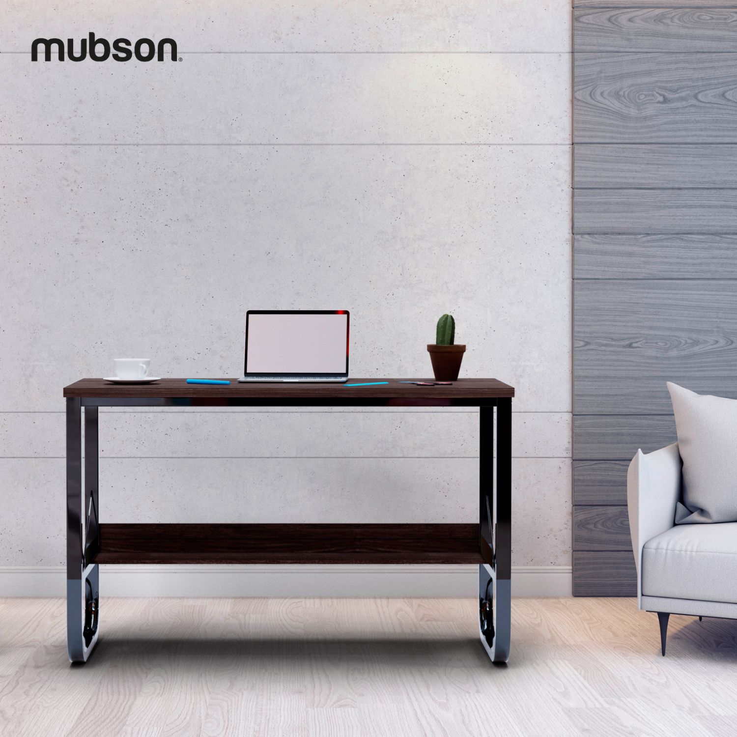 Mubson Escritorio para Trabajo o Estudio con Amplia Superficie de 120x60 de Madera MDF. Mesa para Laptop con Armado Amigable