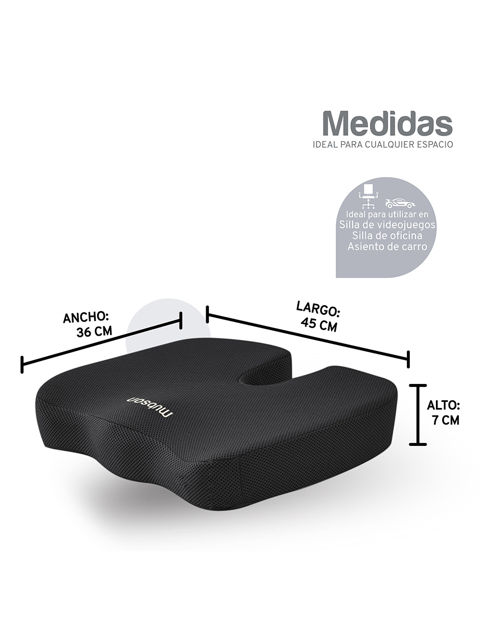 Mubson Cojin para Coxis y Ciatica de Gel para Silla de Oficina o Gamer. Reduce Dolores de Espalda. Cojin Ortopedico