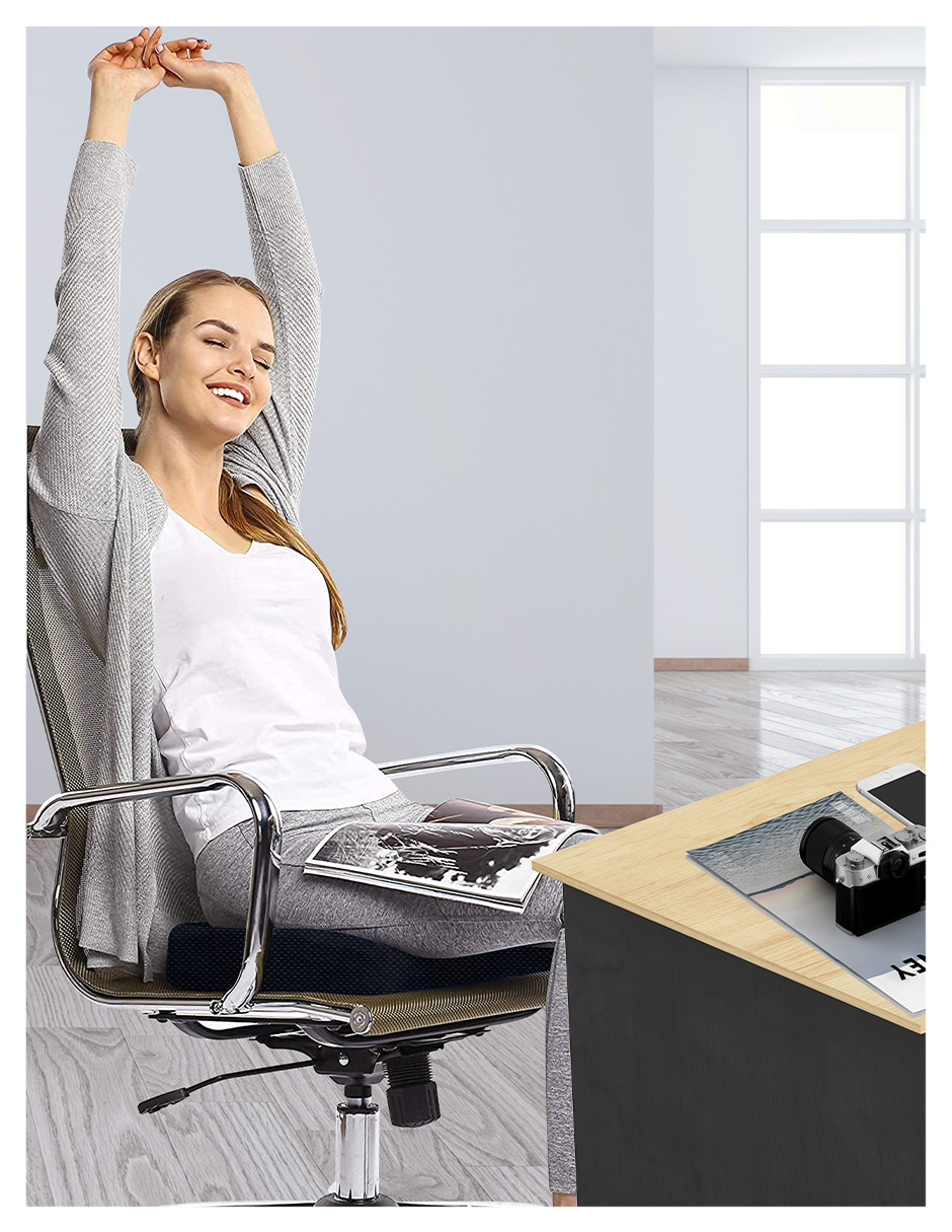 Mubson Cojin para Coxis y Ciatica de Gel para Silla de Oficina o Gamer. Reduce Dolores de Espalda. Cojin Ortopedico