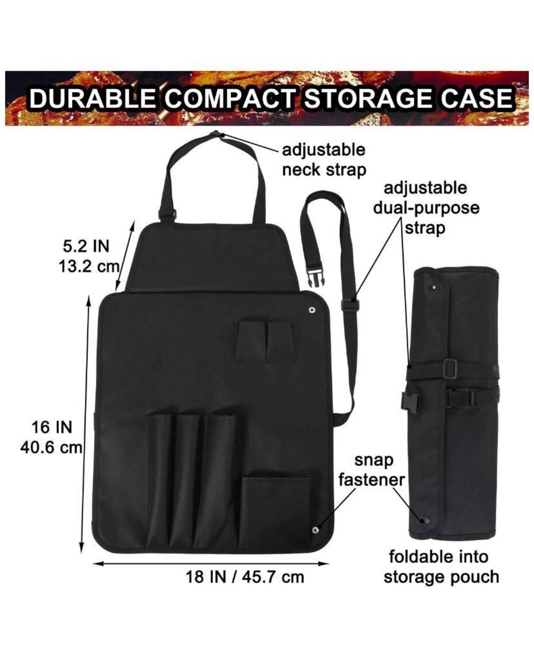 Mandil Parrillero, Set De Bbq Barbacoa Con 7 Accesorios Set Utensilios Para Carne Asada Parrilla Parrillero Asar Bbq