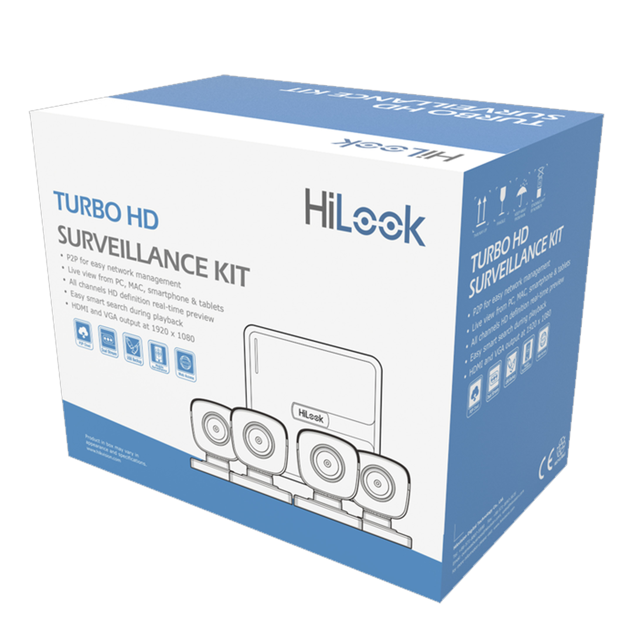 Kit Videovigilancia Hilook 4 Camaras 1mp 720 + Hdd 1tb