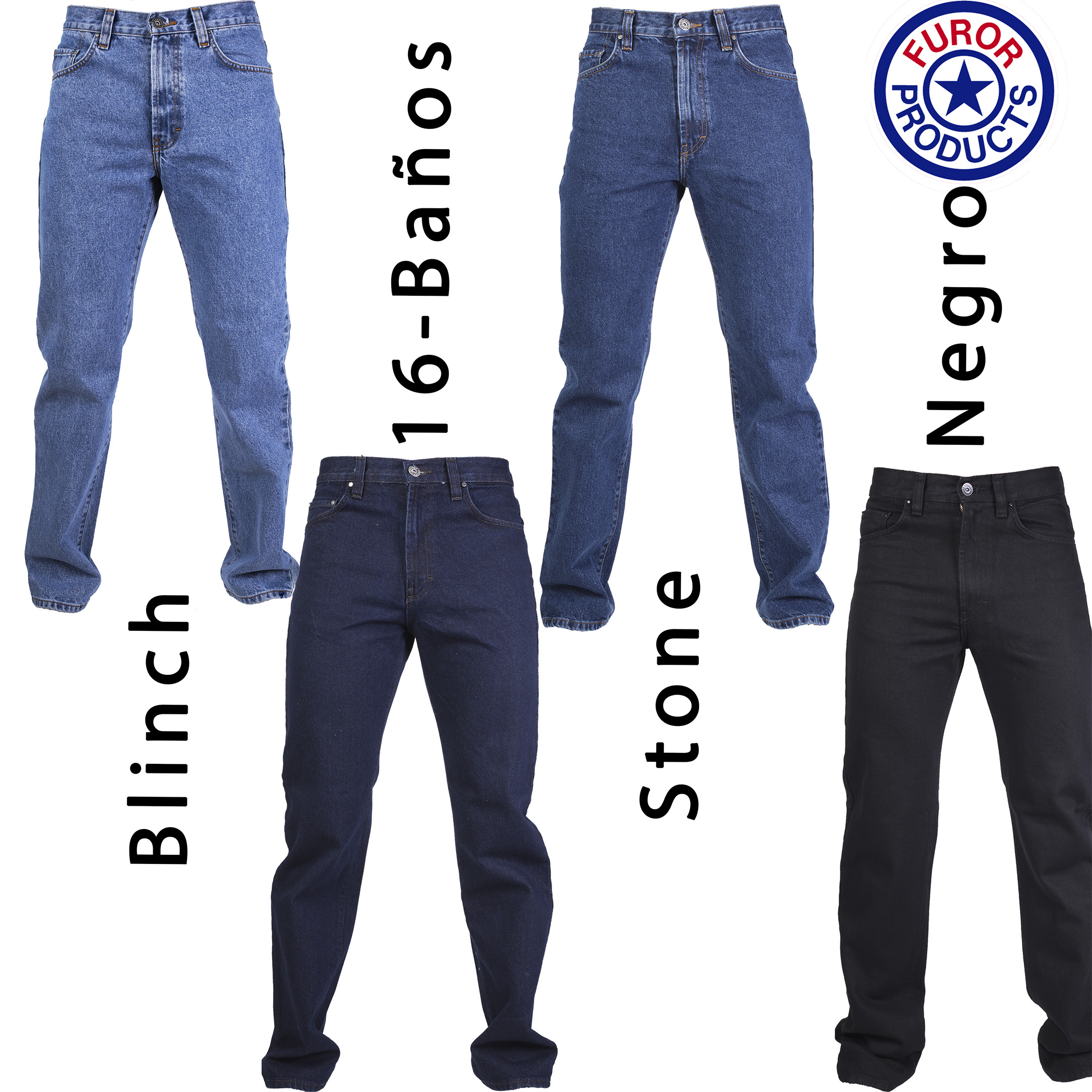 Pantalón Furor Mezclilla Maverick Paquete X4 Pantalones 