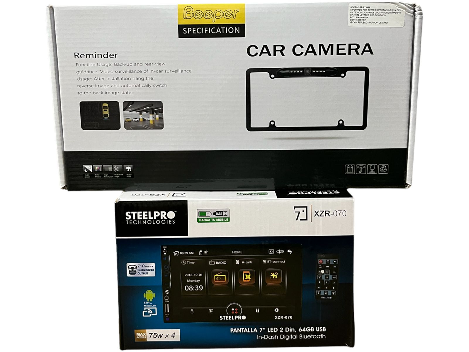 Estereo con pantalla Steelpro XZR-070 camara de reversa bp-et3988