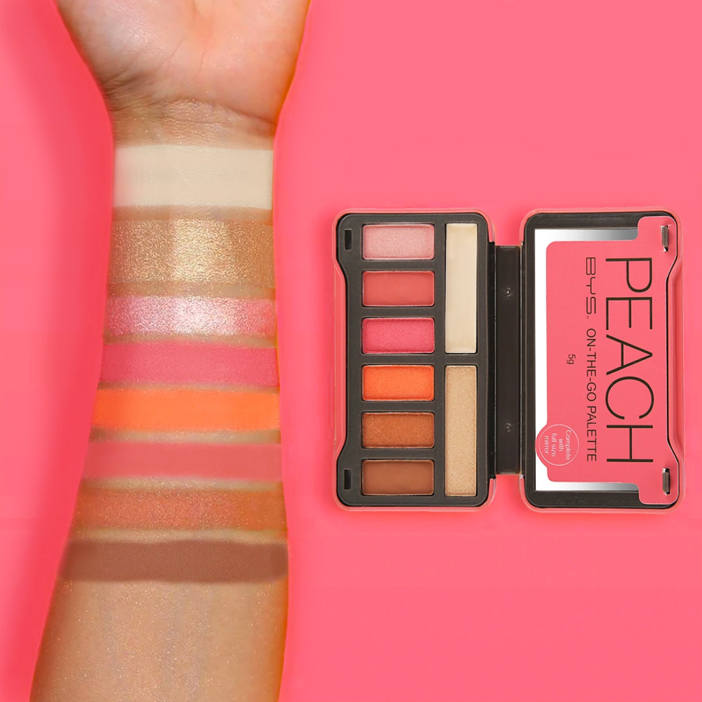 Paleta De Sombras Para Ojos On The Go Peach 6 tonos Bys Cosmetics