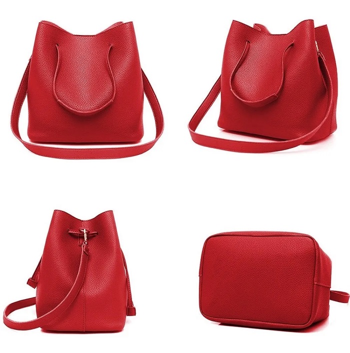 Bolso Casual Para Mujer 4 Piezas Rojo