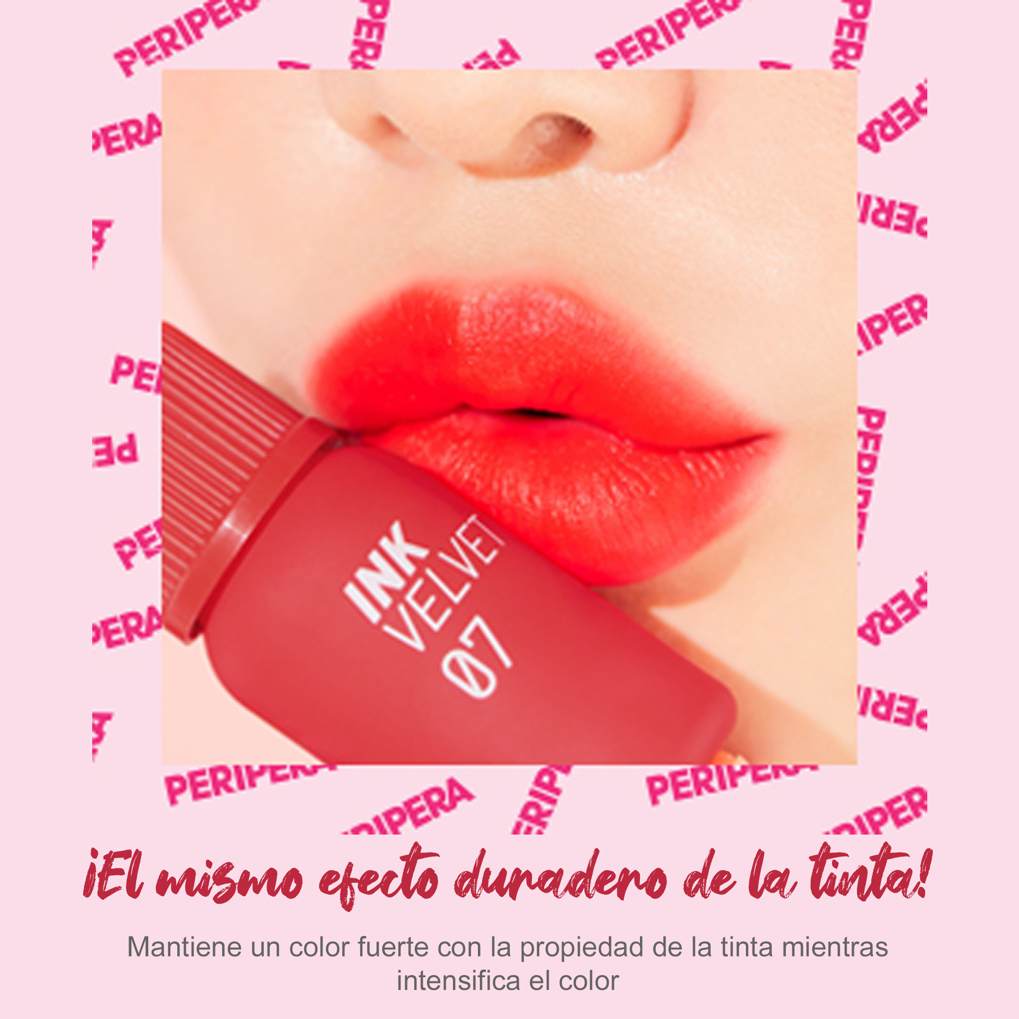  labial Tinta Coreana PeriPera InkVelvet Color 16 Rojo